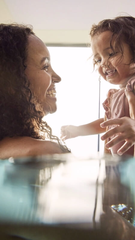 Woman with Baby in BWT Pool