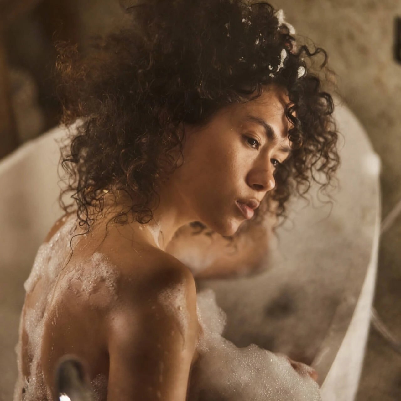 BWT water for home Woman in bathtub