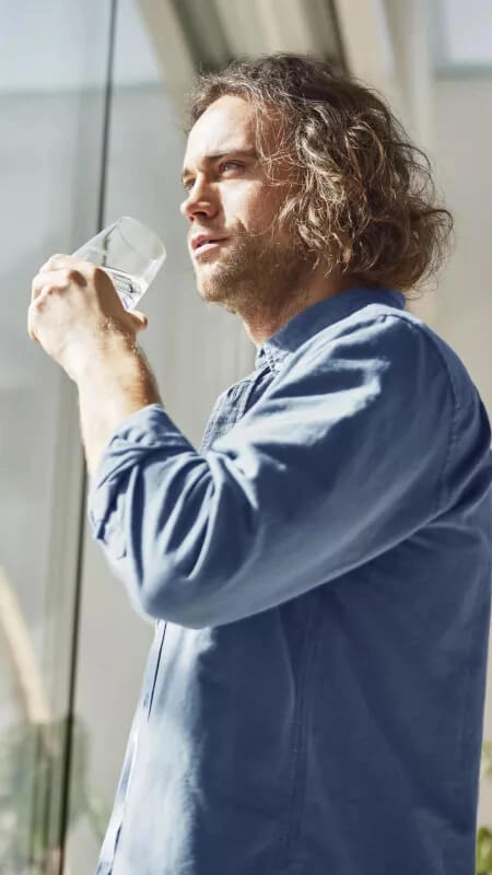 Man with BWT Drinking Glass